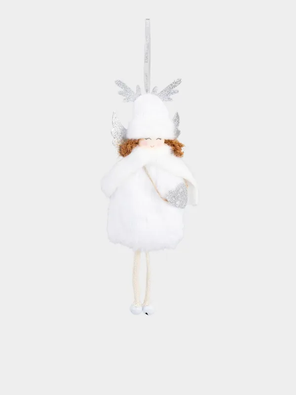 Игрушка елочная, 24 см, полиэстер/пенопласт, белая, Девочка в шапке, Sweet girl, image-0