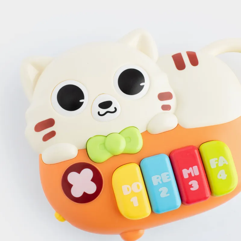 Дамытушы ойыншық, 12х16 см, музыкалық, пластик, Мысық-фортепиано, Cat, image-6