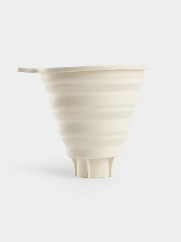 Воронка, 12х12 см, для банок с широким горлом, складная, силикон, молочная, Manny, image-3