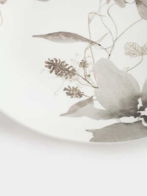 Тарелка закусочная, 23 см, 2 шт, фарфор N, Серые цветы, Watercolor, image-4