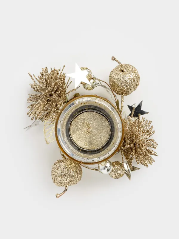 Шам ұстағыш, 11х7 см, шай шамына арналған, шамы бар, шампан, Алма, Apple garden, image-1