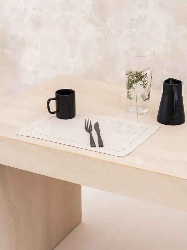 Аспап астындағы майлық, 30х45 см, полиэстер, тікбұрышты, күміс Крем, Hemstitch, image-1