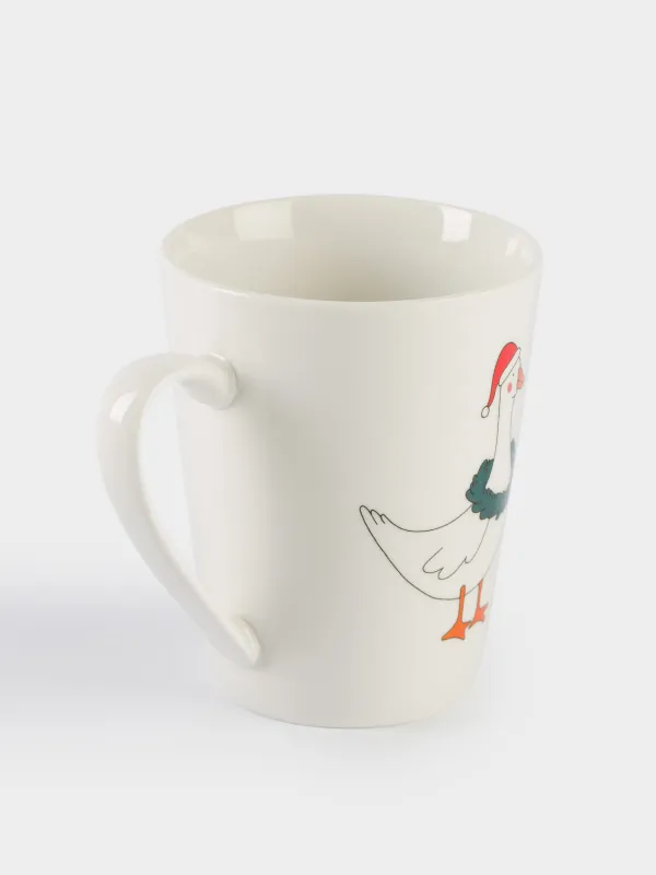 Саптыаяқ, 420 мл, фарфор N, ақ, Қаздар, Goose christmas, image-1