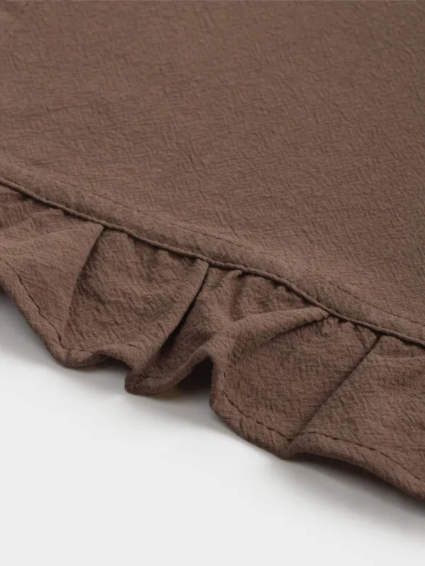 Полотенце кухонное, 40х60 см, с рюшами, хлопок, серо-бежевое, Ruffles, image-2