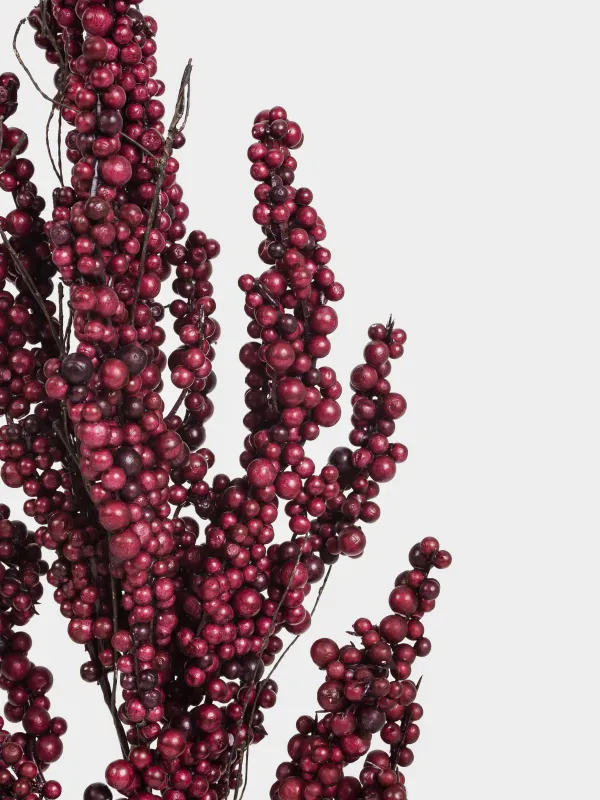 Ветка декоративная, 92 см, пенопласт/бумага, Бордовые ягоды, Bordo berry, image-3