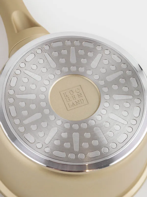 Ковш, 16 см, 1,3 л, с крышкой, с покрытием, алюминий, золотистый, Trineli, image-5