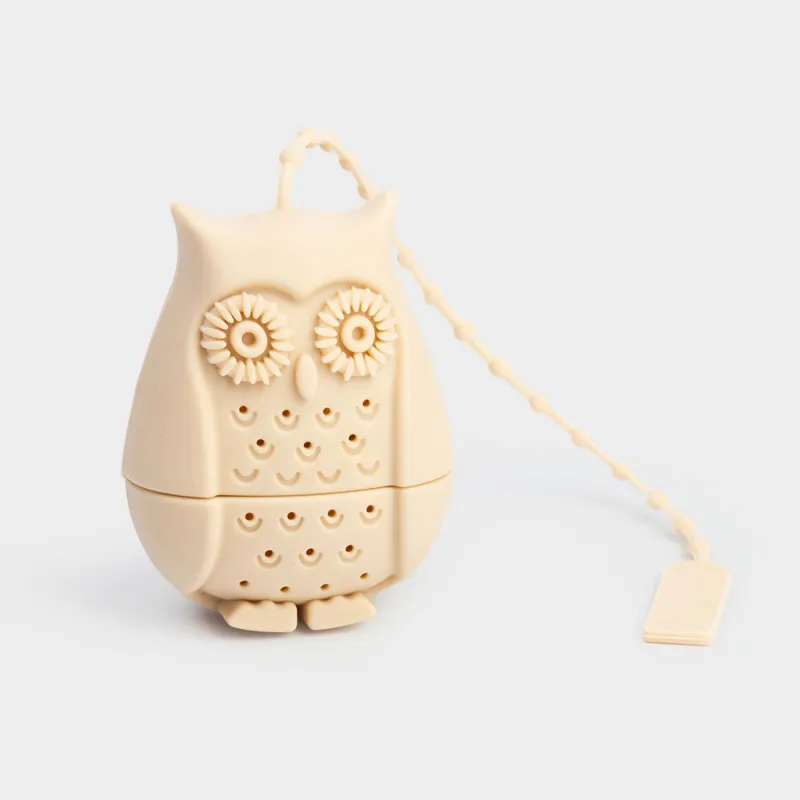Сито для заваривания чая, 19 см, силикон, бежевое, Сова, Owl