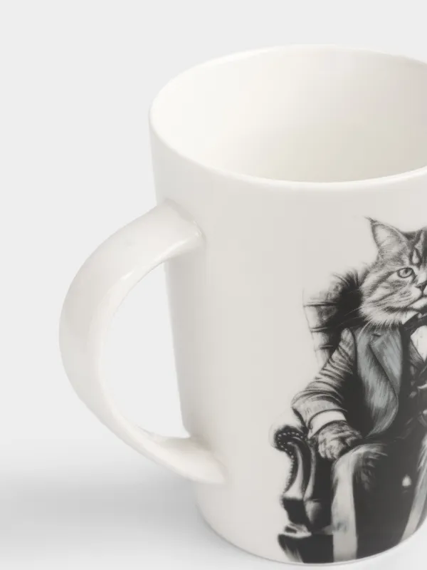 Саптыаяқ, 420 мл, фарфор N, ақ, Костюм киген мысық, Cat, image-2