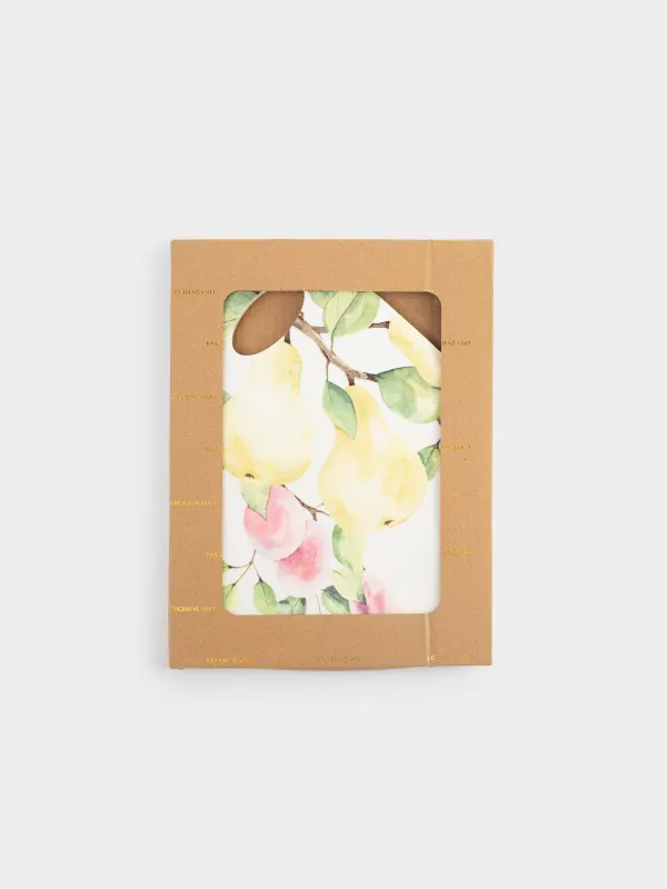 Ыстық тұғыры, 18х24 см, керамика/тығын, ақ, Алмұрт және шабдалы, Crumple print, image-4