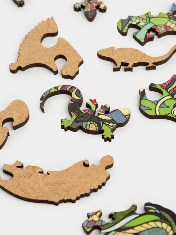 Пазл-басқатырғыш, 14х10 см, 15 бөлшек, дамытушы, МДФ, түрлі-түсті, Хамелеон, Childhood, image-2