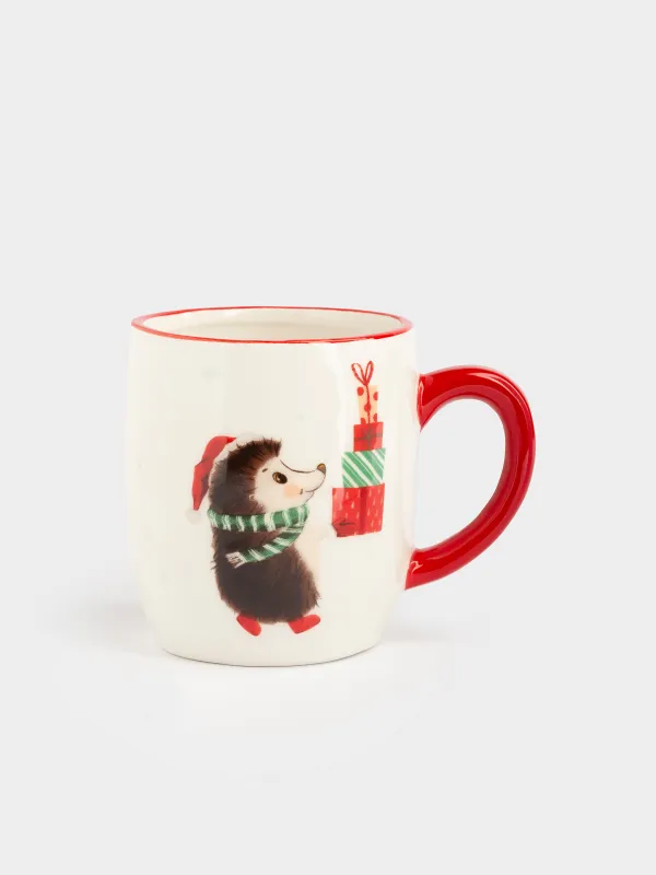 Кружка, 450 мл, Еж с подарками, Hedgehog christmas, image-0