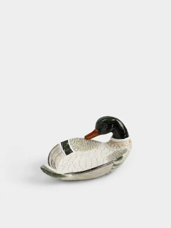 Ыдыс, 32х19х12 см, керамика, сұр-жасыл, Үйрек, Duck, image-1