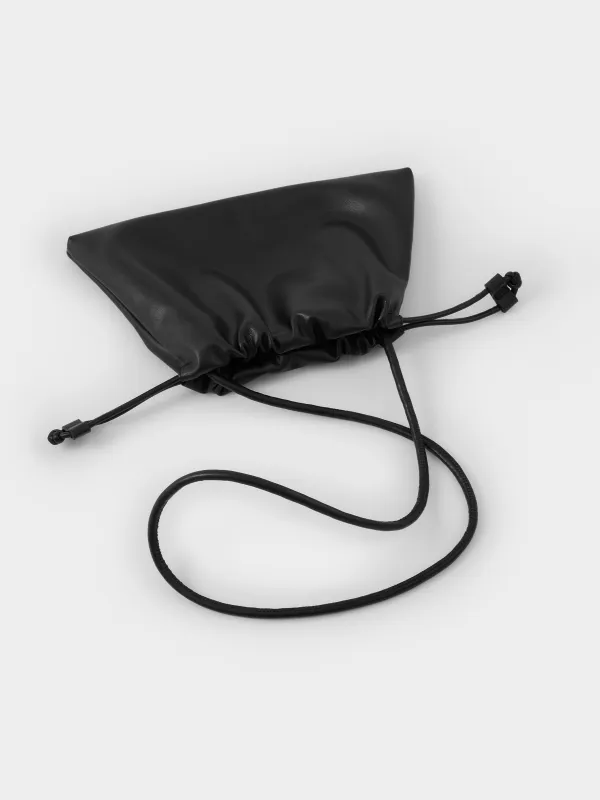 Сумка женская, 33х22 см, с ремешком, на завязках, полиуретан, черная, Force, image-3