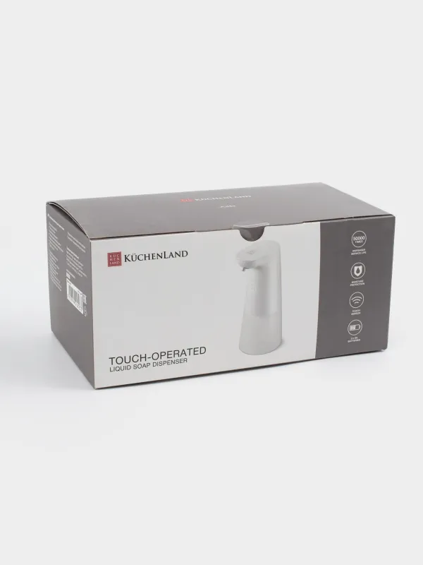 Диспенсер для жидкого мыла, 250 мл, сенсорный, для пены, пластик, белый, Smile, image-4