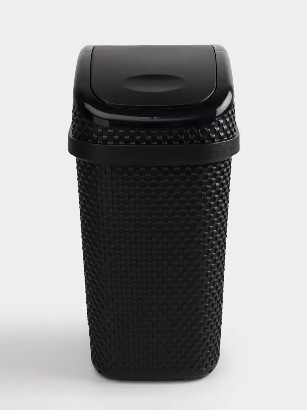 Емкость для мусора, 10 л, пластик, прямоугольное, черное, Nickel, image-0