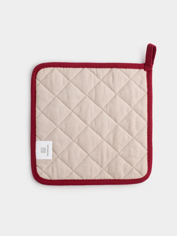 Ыдыс ұстағыш, 20х20 см, мақта, сұр және сарғылт-қоңыр, Жылқы, Horse in scarf, image-2