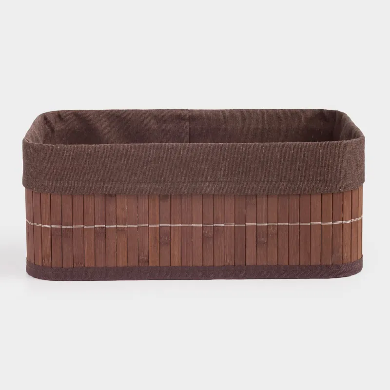 Сақтау себеті, 30х20х12 см, бамбук/мақта, тікбұрышты, қоңыр, Stem
