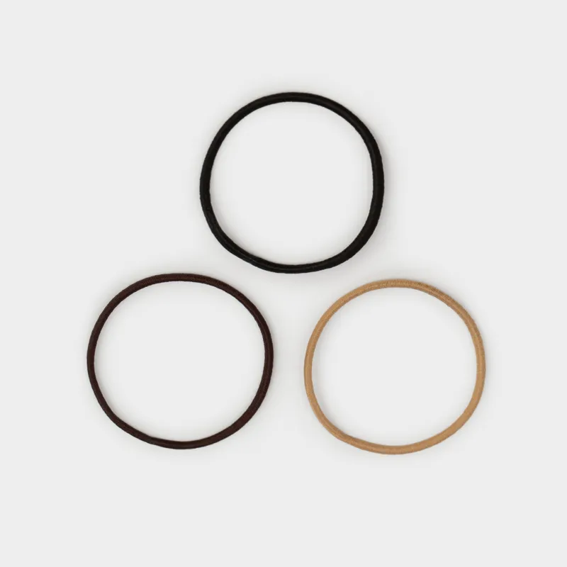 Шаш резеңкесі, 4 см, 24 дана, полиэстер, қара/қоңыр/сарғылт-қоңыр, Hair basic