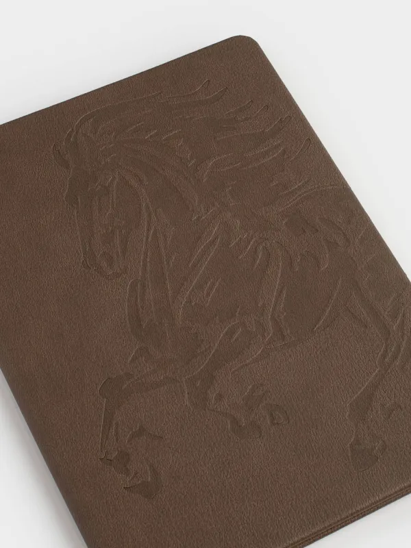 Блокнот для записей, 15х20 см, 80 л, с ручкой, полиуретан, коричневый, Лошадь, B&G, image-5