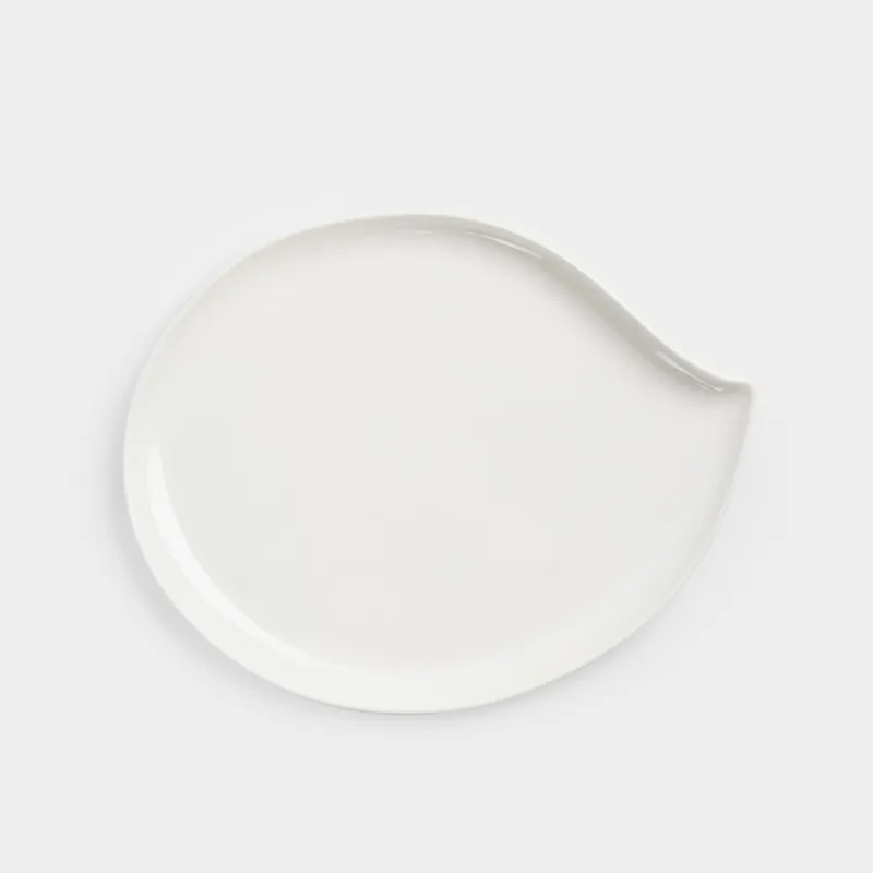 Тарелка обеденная, 27х21 см, фарфор P, белая, Лепесток, Blomblad