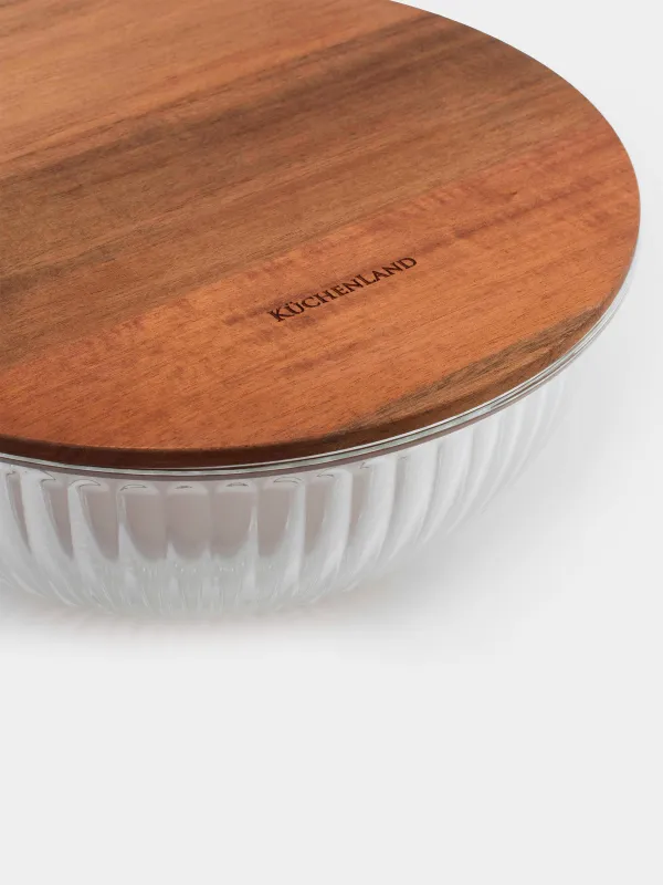 Тостаған, 2 л, қақпағы бар, шыны Р/ағаш, Ravi wood, image-2