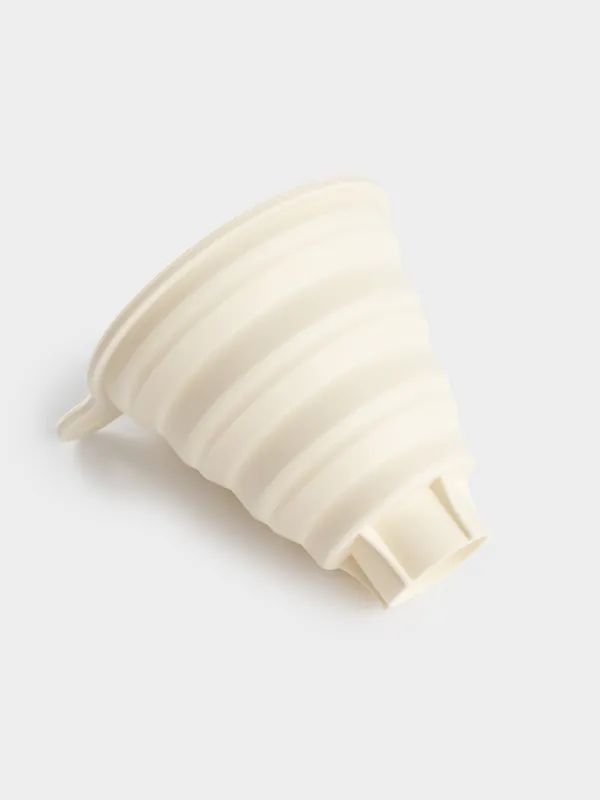 Воронка, 12х12 см, для банок с широким горлом, складная, силикон, молочная, Manny, image-1