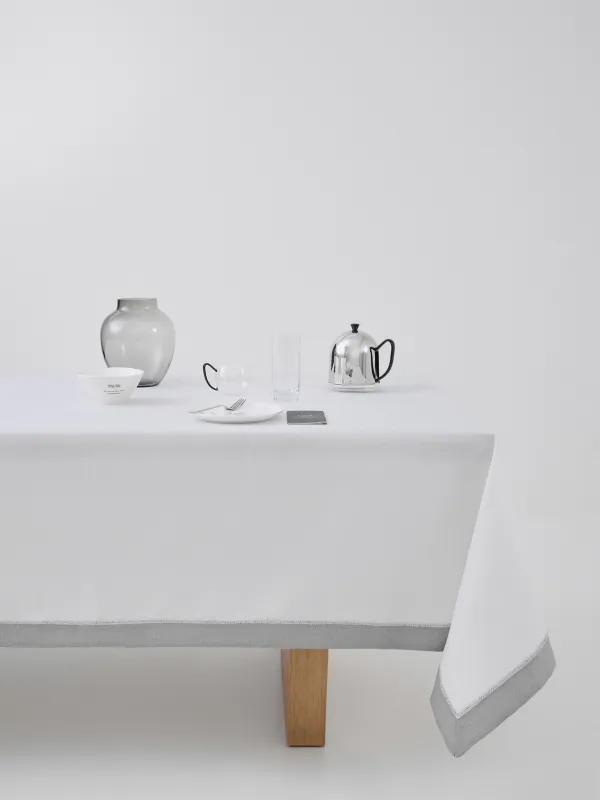 Дастархан, 170х250 см, полиэстер, АҚ және сұр, Milky way, image-0