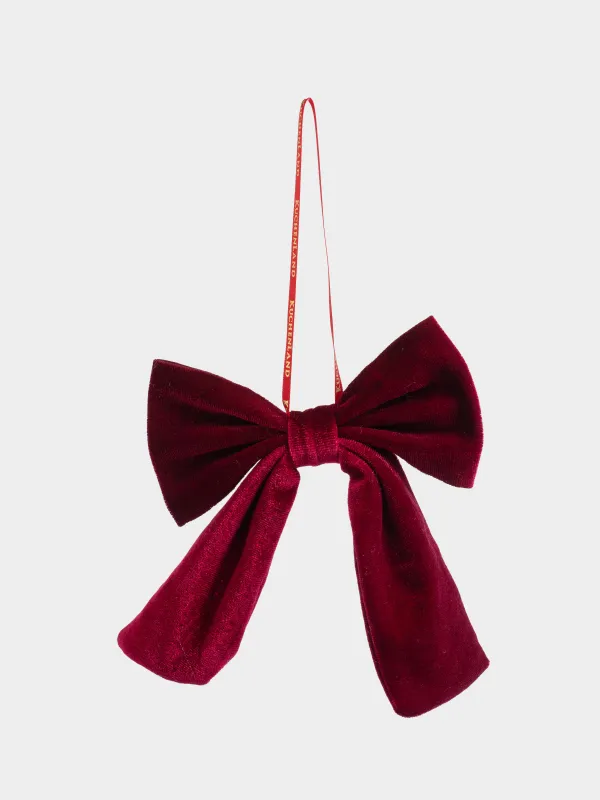 Игрушка елочная, 12х15 см, полиэстер, красная, Бархатный бант, Vogue bow, image-1