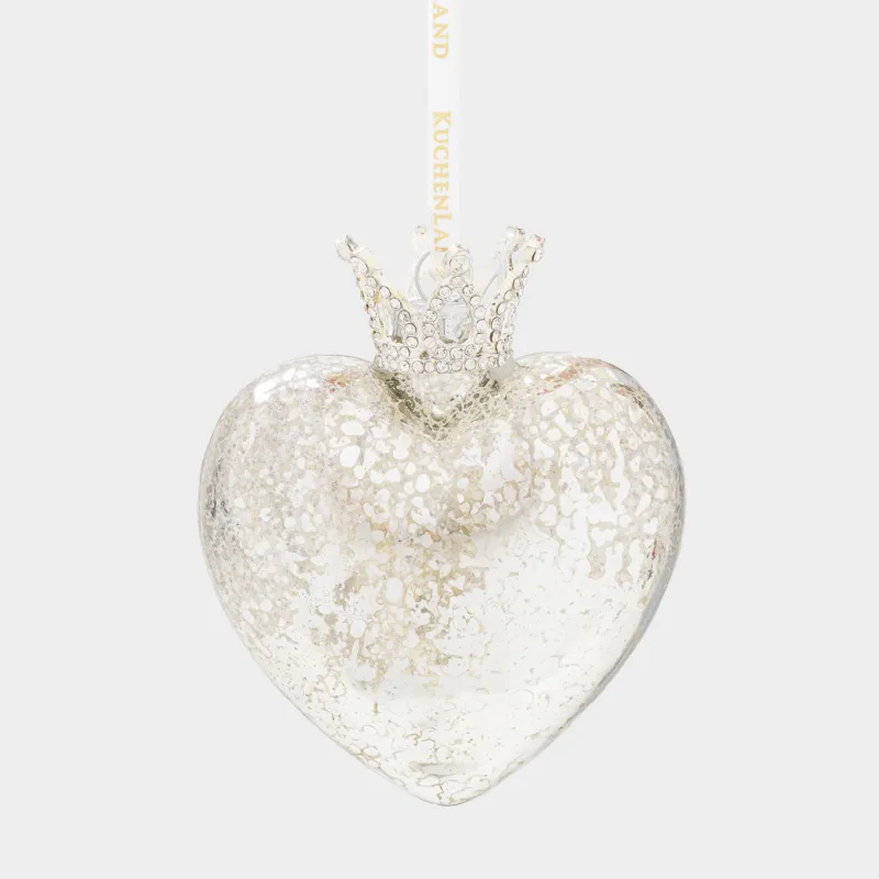 Шырша ойыншығы, 8x10 см, шыны, шампан, Жүрек, Figure sparkle