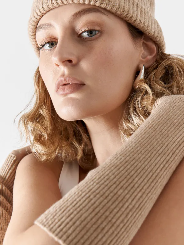 Әйелдер қолғаптары, ұзартылған, бірыңғай өлшем, полиэстер/акрил, құм, Knitting, image-6