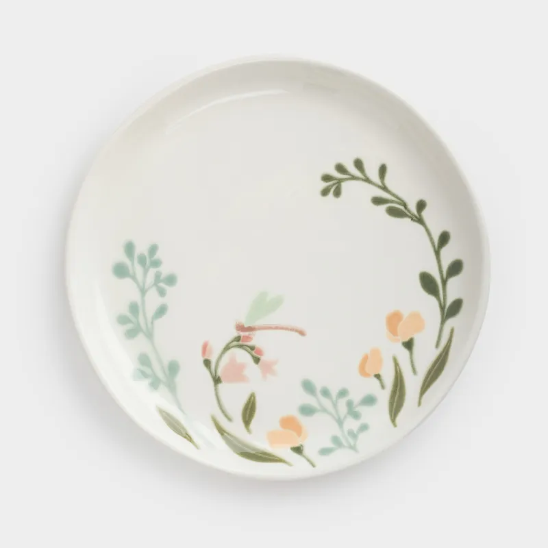 Тарелка закусочная, 21 см, керамика, молочная, Полевые цветы, Meadow speckled