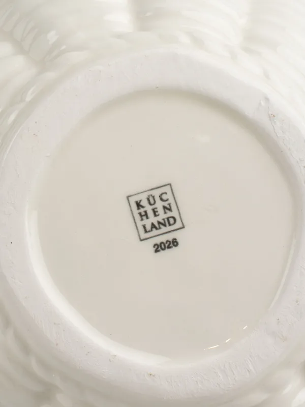 Кәмпит ыдысы, 20х20 см, 1,2 л, тұтқасы бар, керамика, сүт түстес, Себеттегі тиін және аю, Christmas animals, image-5