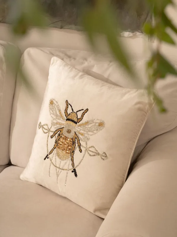 Подушка декоративная, 50х50 см, с бисером, Шмель, Bugs, image-5