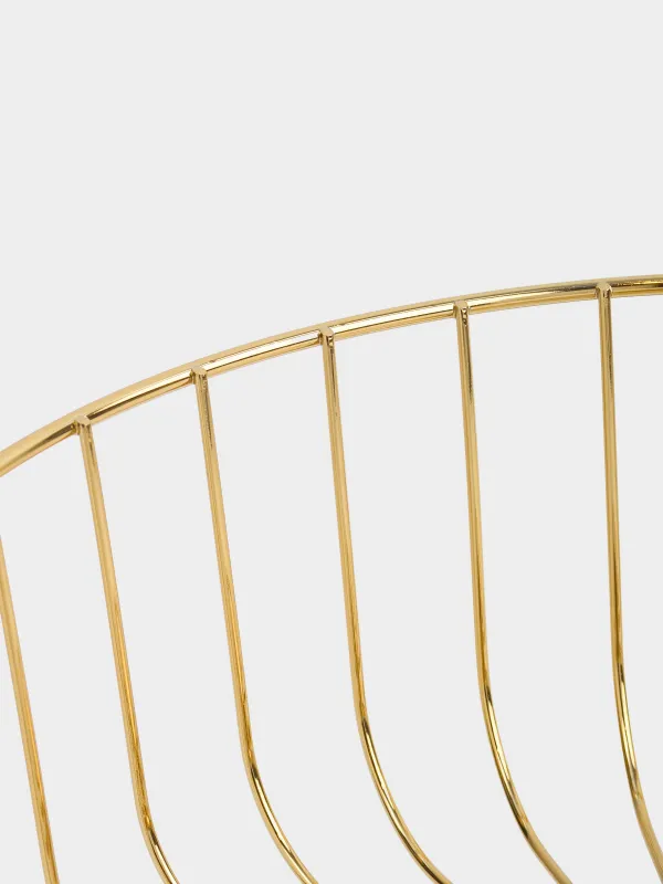 Жеміс себеті, 28х20 см, аяқты, металл, алтын, Twist gold, image-3