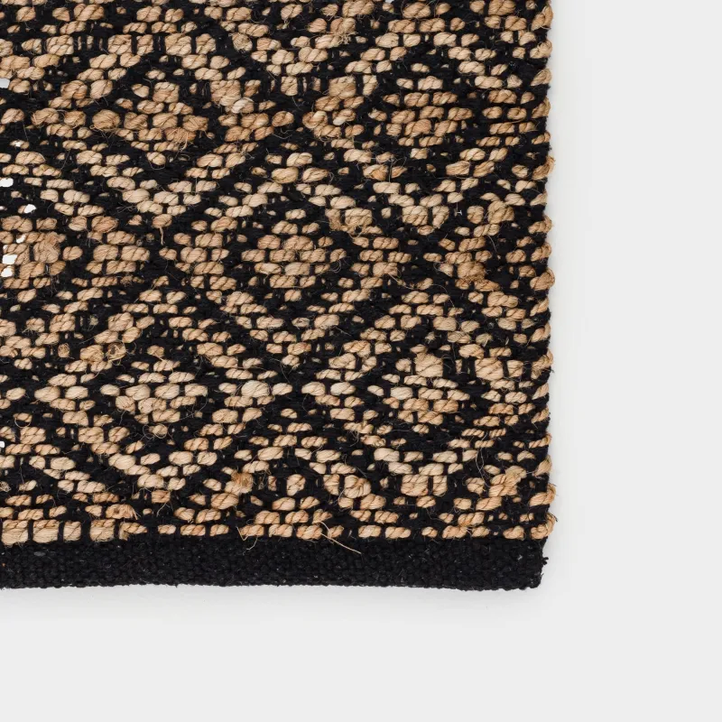 Коврик, 60х100 см, джут/хлопок, песочный/черный, Ромбы, Jute, image-4