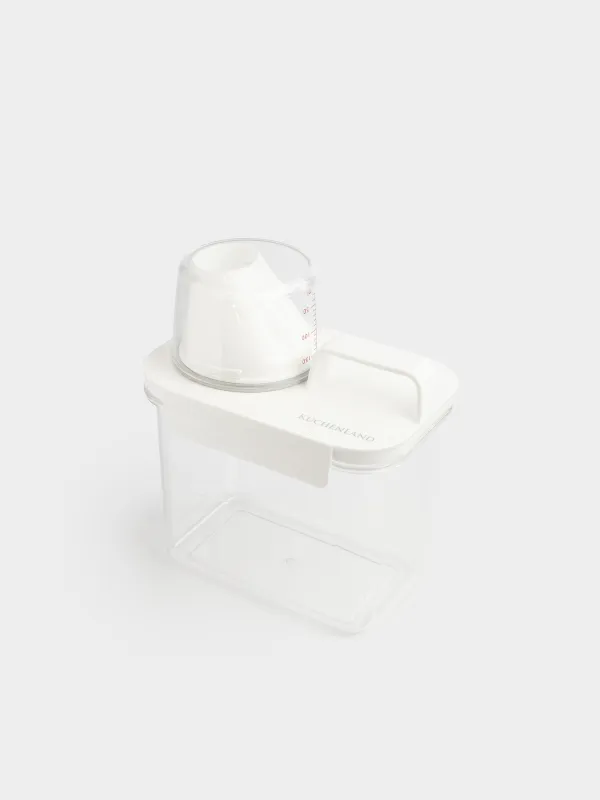 Контейнер для стирального порошка, 1,1 л, с мерником, пластик, белый, Compact, image-3