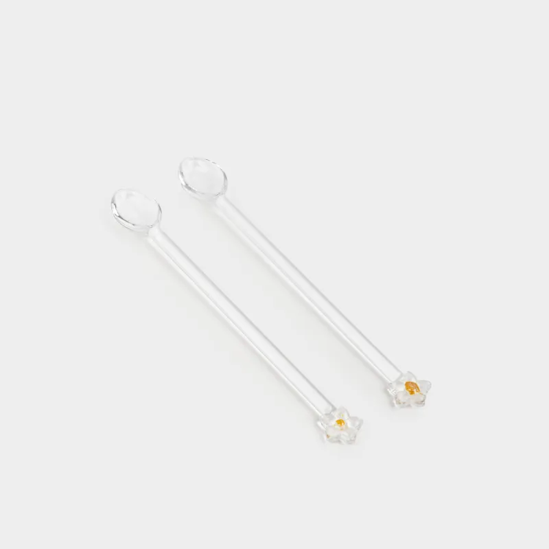 Ложка десертная, 17 см, 2 шт, стекло Б, Цветок, Bloome