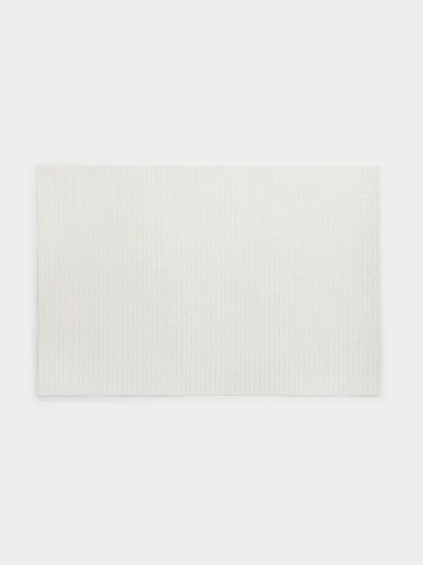 Аспаптарға арналған майлық, 30х45 см, ПВХ, тікбұрышты, сүт түстес, күмістен жасалған жіп, Solid, image-0