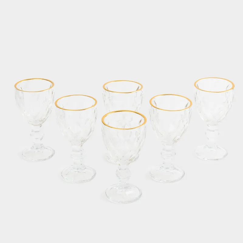 Рөмке, 50 мл, 6 дана, шыны Р, алтын жиегі бар, Rhomb gold, image-1