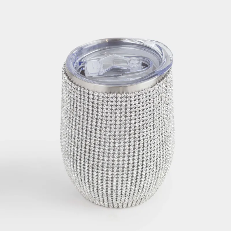 Термо саптыаяқ, 350 мл, болат/страздар, алтын, Crystal decor, image-1