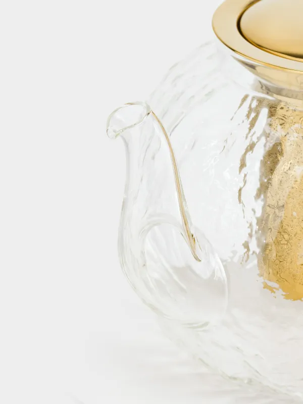 Чайник заварочный, 1,3 л, стекло Б/сталь, золотистый, Glacial gold, image-3