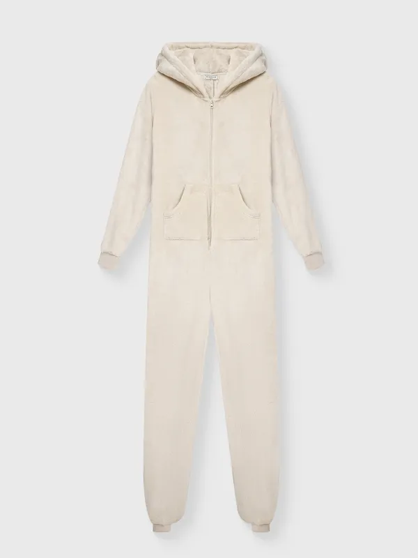 Әйелдер комбинезоны, үйге арналған, өлшемі S, капюшоны бар, флис, сұр, Мысық, Annie, image-8