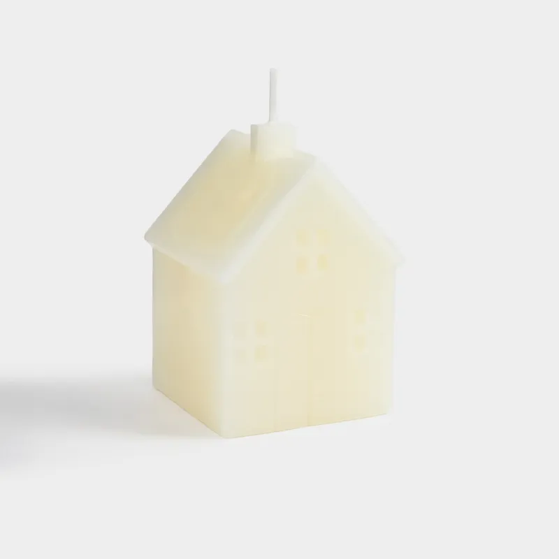Свеча, 9 см, белая, Домик, House shape, image-0
