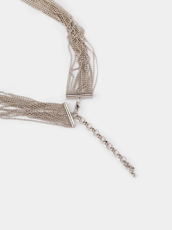 Колье, 1 м, металл, серебристое, Узел, Jewelry knot, image-2