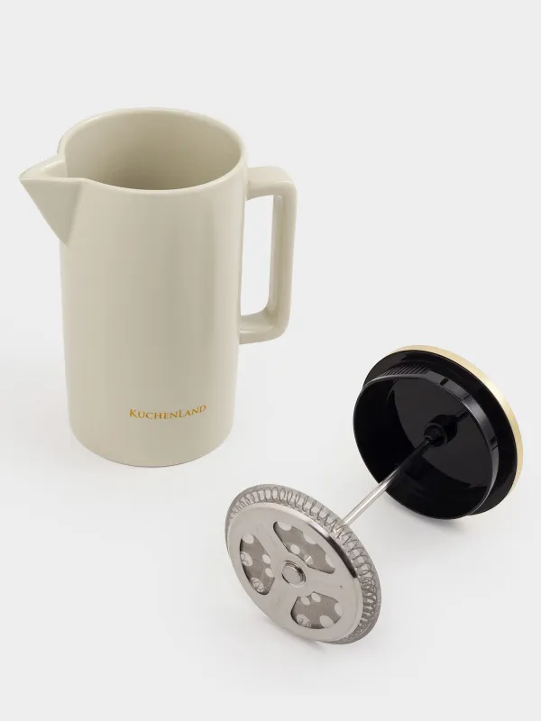 Френч-пресс, 700 мл, керамика/болат, сарғыш-алтын, Latte, image-5