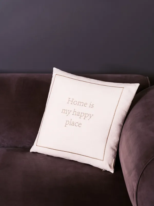 Подушка декоративная, 45х45 см, Home is my happy place, Chenill, image-7