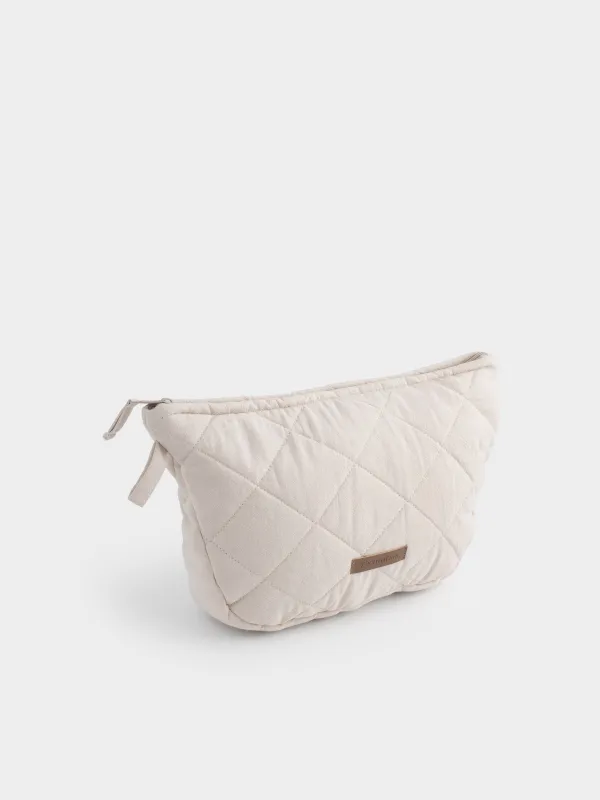 Косметикалық сөмке, 32х18 см, сырылған, мақта, сарғылт-қоңыр, Stitch cotton, image-1