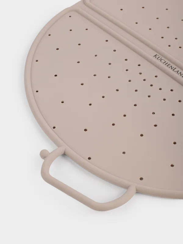 Табаға арналған қақпақ-бөлгіш, 31 см, жиналмалы, силикон, сұр-қоңыр, Soft kitchen, image-2