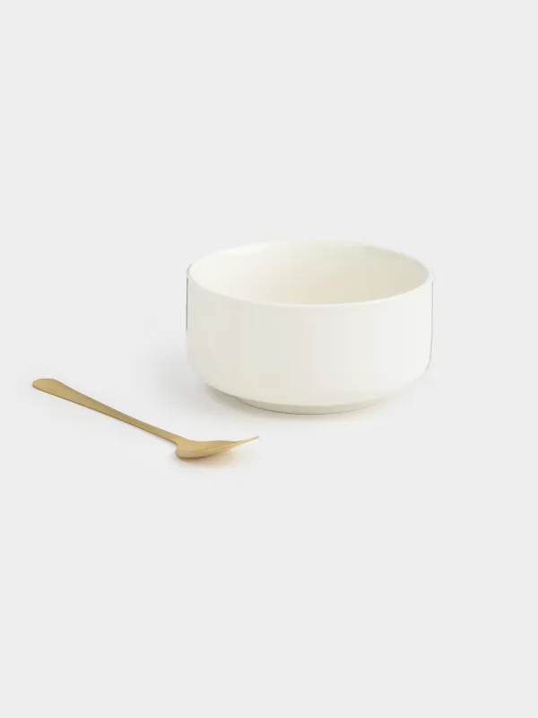 Пиала, 10х5 см, с ложкой, Chalet gold, image-5