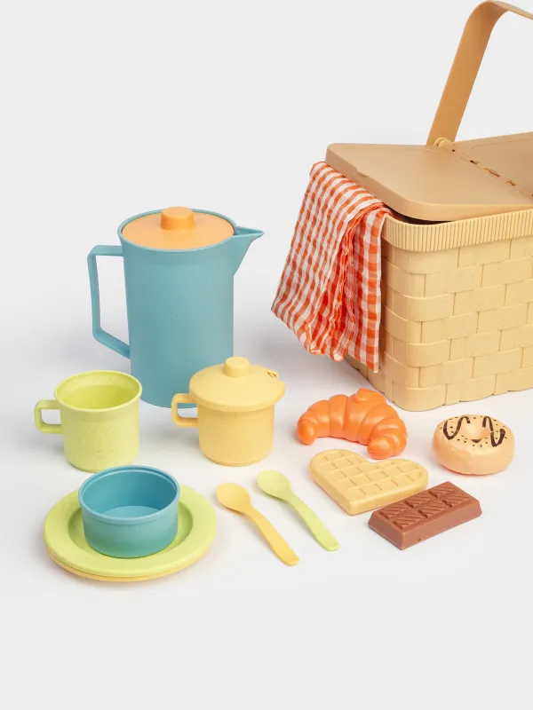 Ойын жиынтығы, 14 зат, өсімдік талшығы/пластик, Пикникке арналған себет, Game, image-2